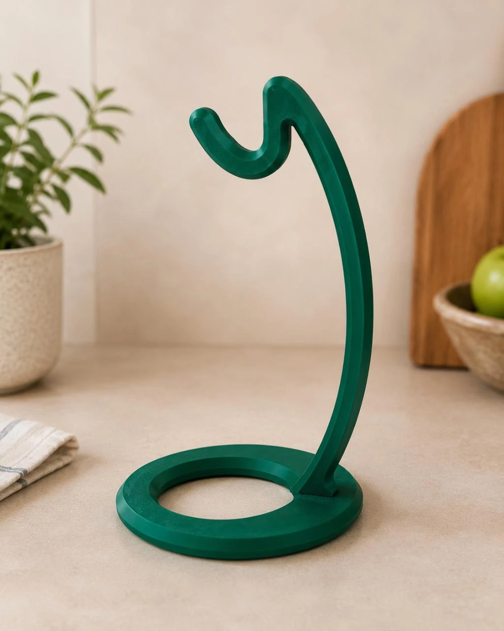 Suporte para Bananas de Bancada em PLA Verde | Organizador de Fruta para Cozinha